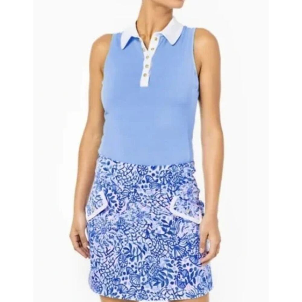 Lilly Pulitzer Blue Floral Mini Skirt